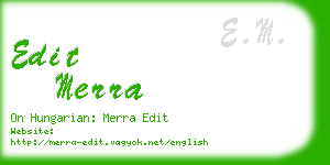 edit merra business card